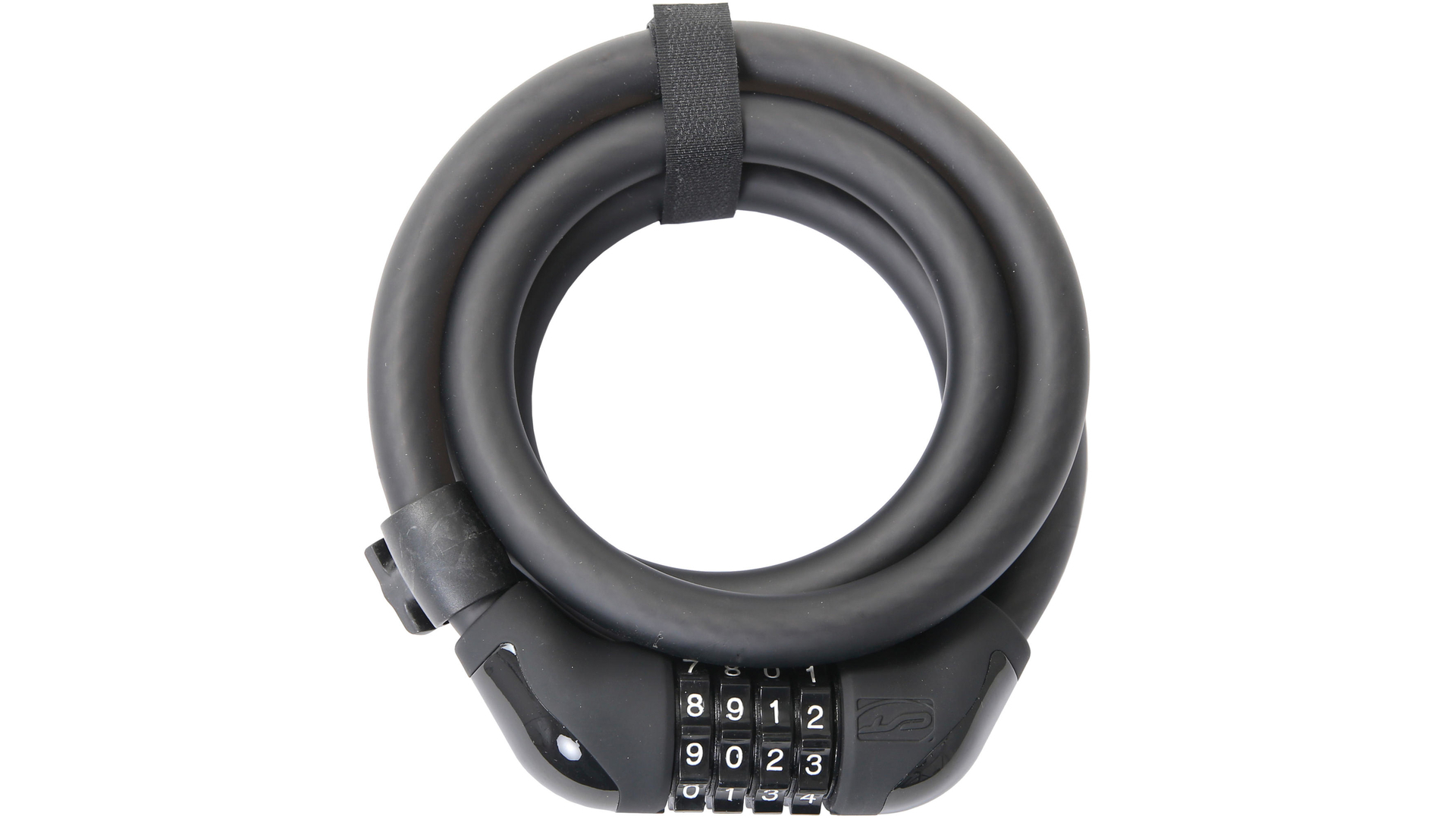 Lucchetto bici a spirale BRN rivestito in gomma nero