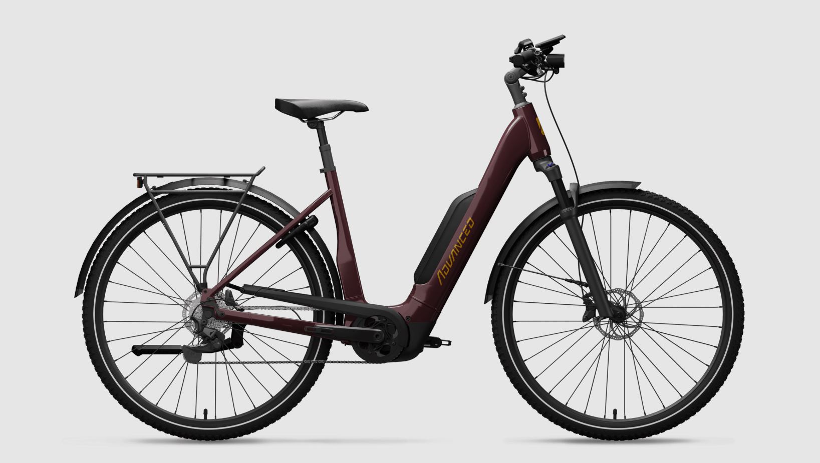 fahrradanhänger.de D'Lite™ X, DE - Leichter und robuster Fahrradanhänger für Kinder Front Suspension Farbe:Burgunderrot Cube Stereo Hybrid ONE44
